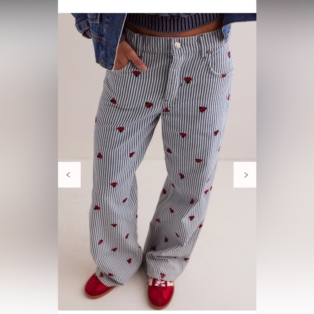 Free People We The Free Bugged Out Straight-Leg Jeans Lady Luck Size 30 NWT